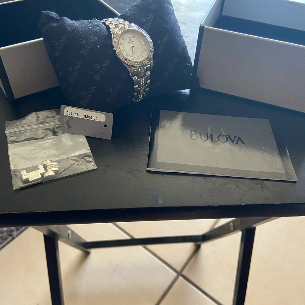 Women’s Bulova crystal watch. Used but gorgeous. Will need battery.